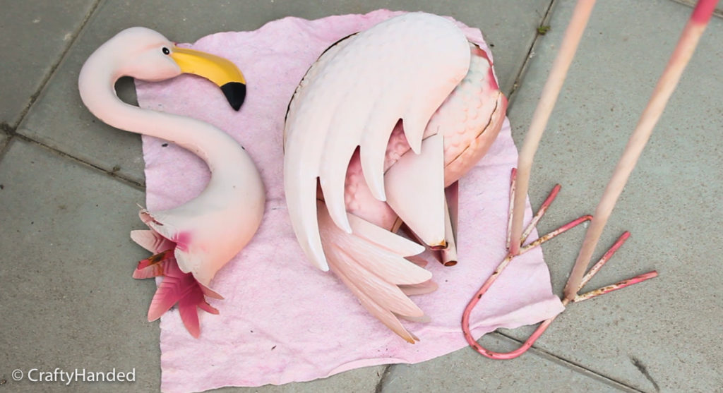 Disassembled Flamingo for Cleaning