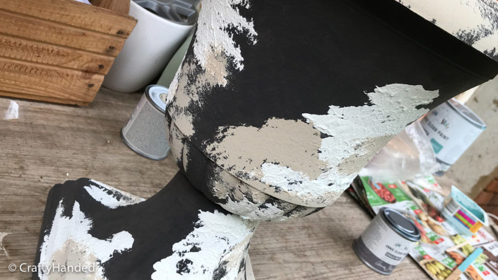 Painting the Urn Planter with White and Country Gray Chalk Paint