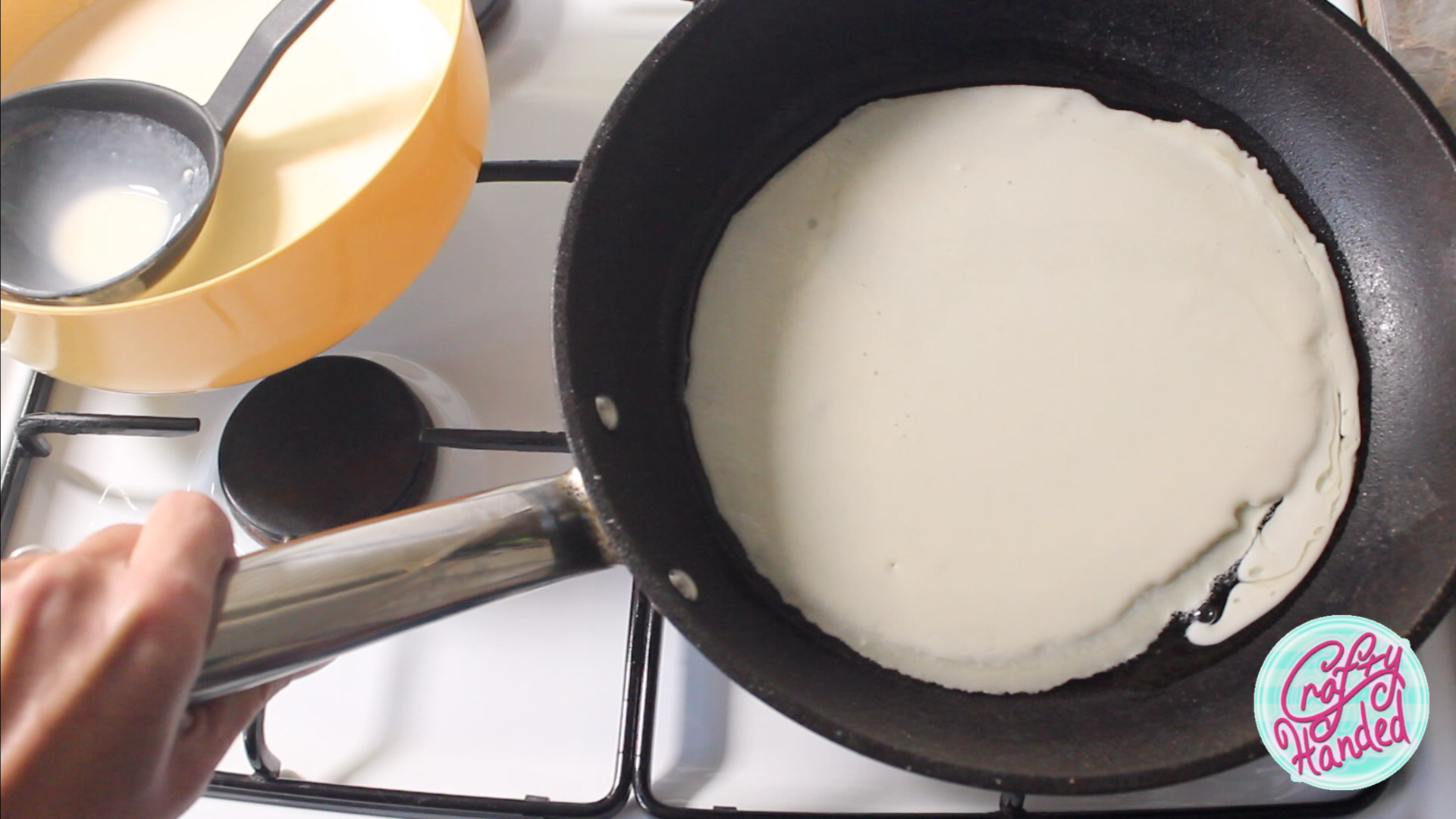 SPread the batter around the pan