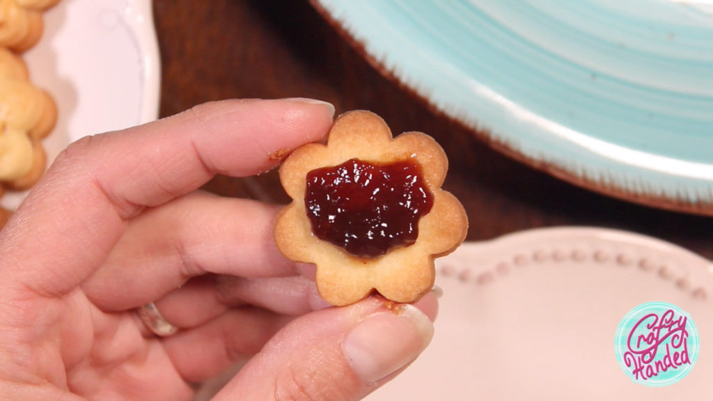 Jam on a Linzer cookie