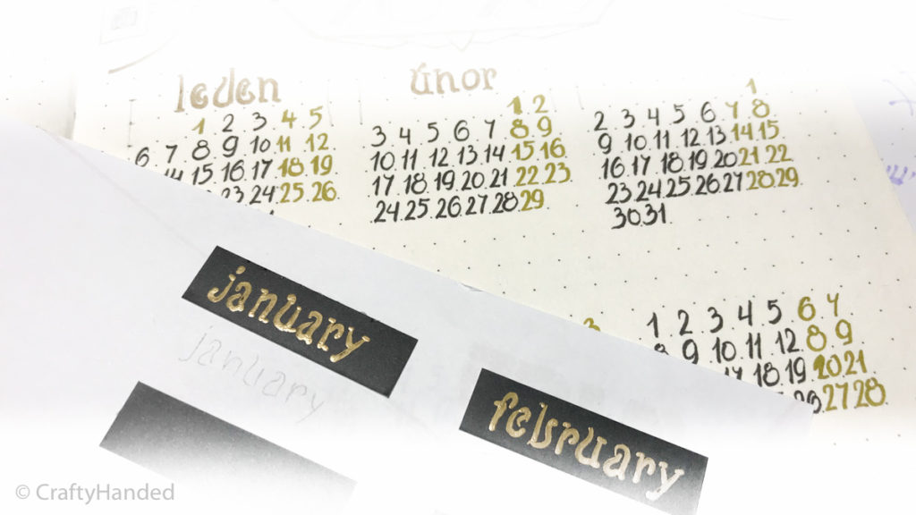 Year's Calendar Bujo page