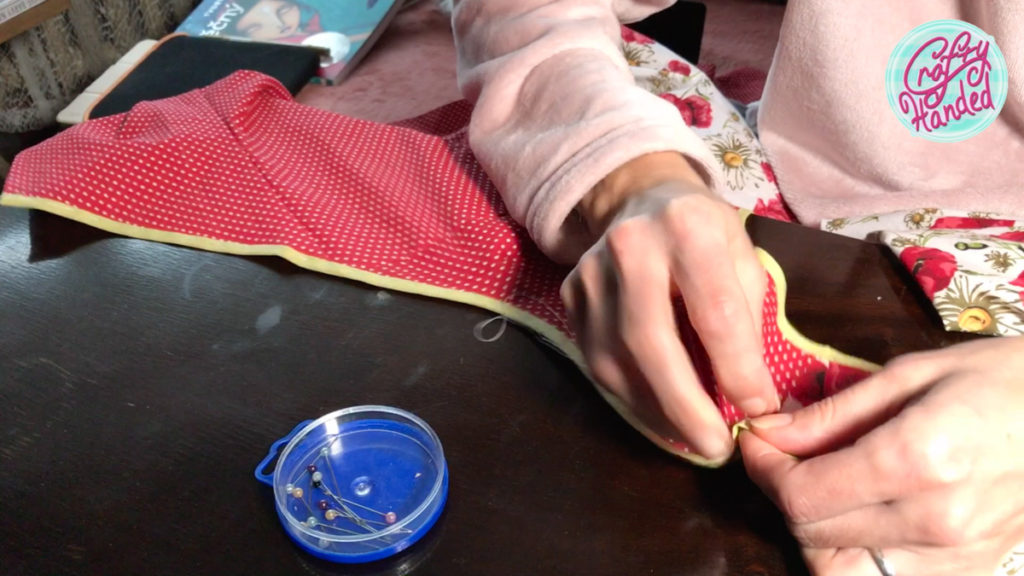Hand-stitching the Bias Tape