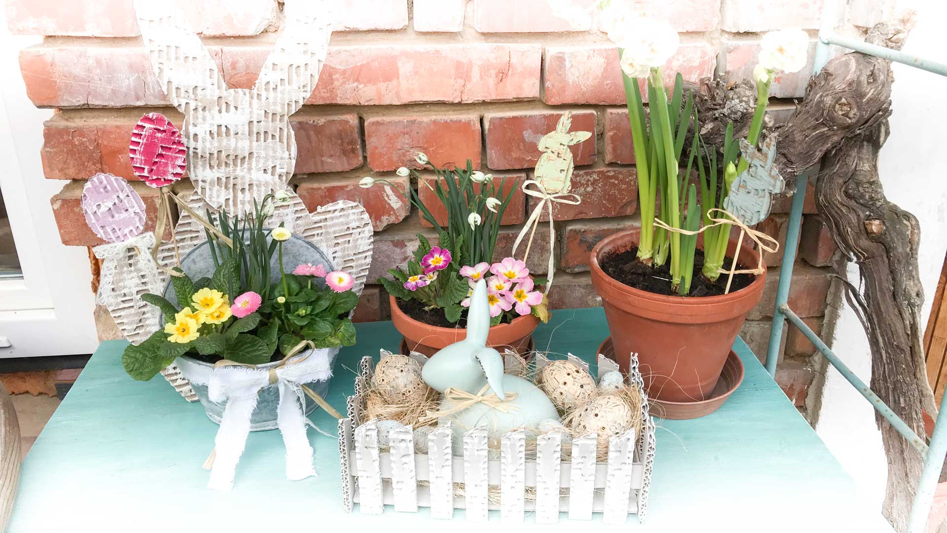 Rustic Corrugated Cardboard Easter Decorations