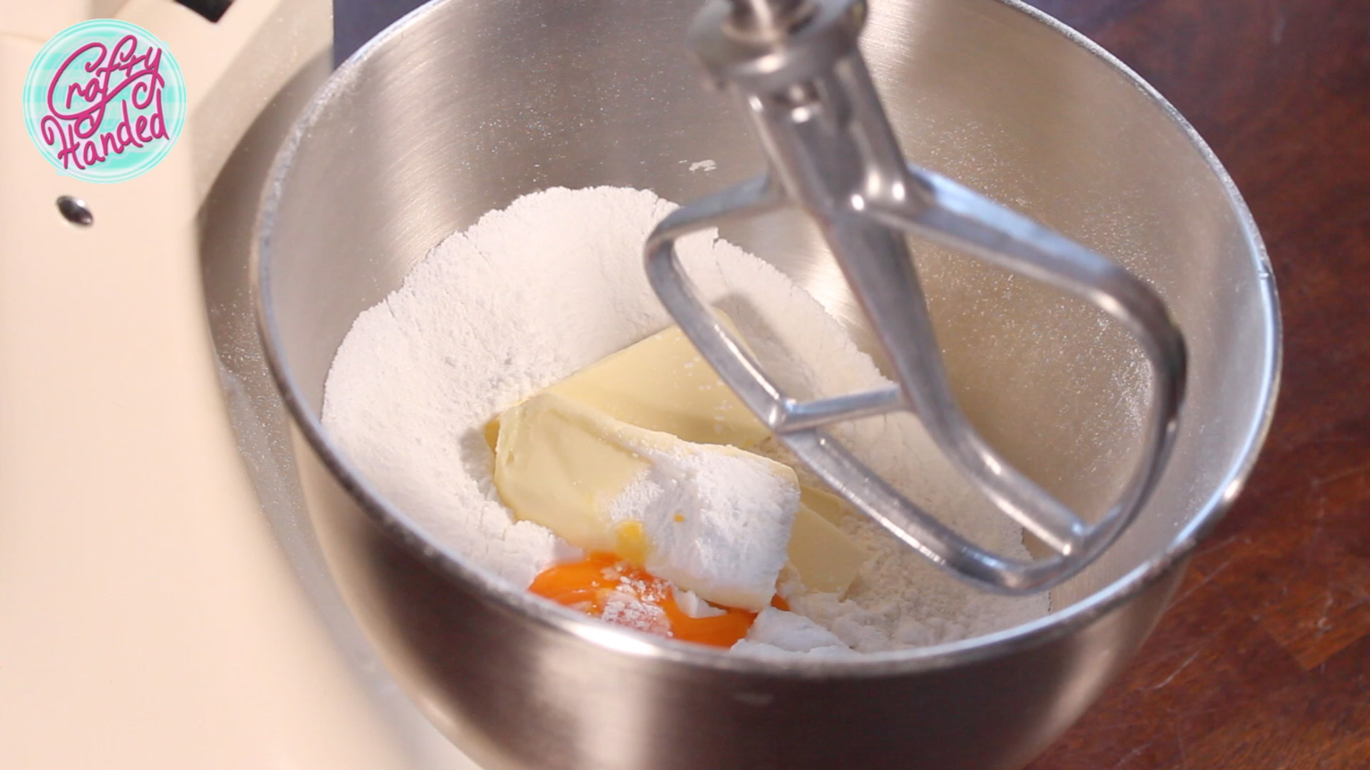 Blending the crust dough